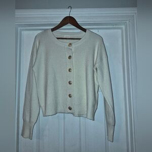 Cyrus Cream Button-Front Women's Sweater Cardigan Medium